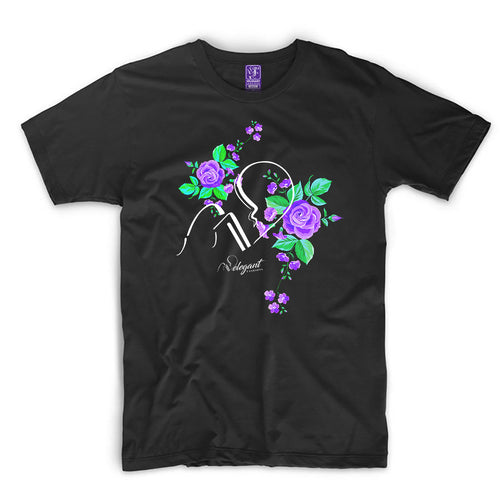 V-Heart Purple Roses T-Shirt